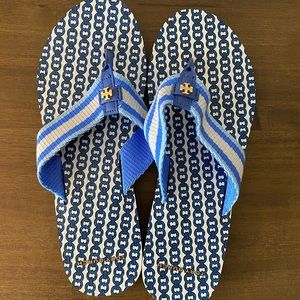 NWOT Tory Burch Blue Flip Flops